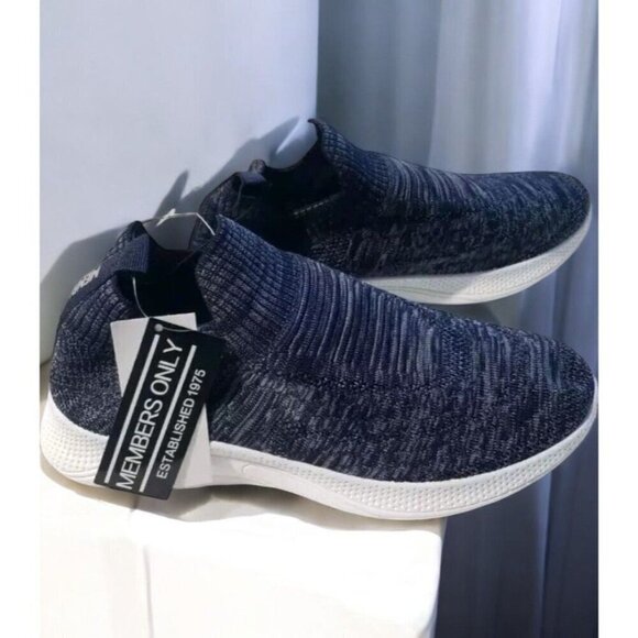 Members Only Light Weight Breathable Sneakers Navy Mens 11 Knit Slip On NEW main image 8